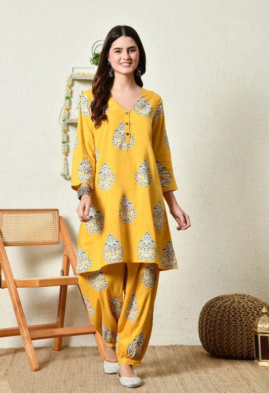 Amber Bloom Kurta Set