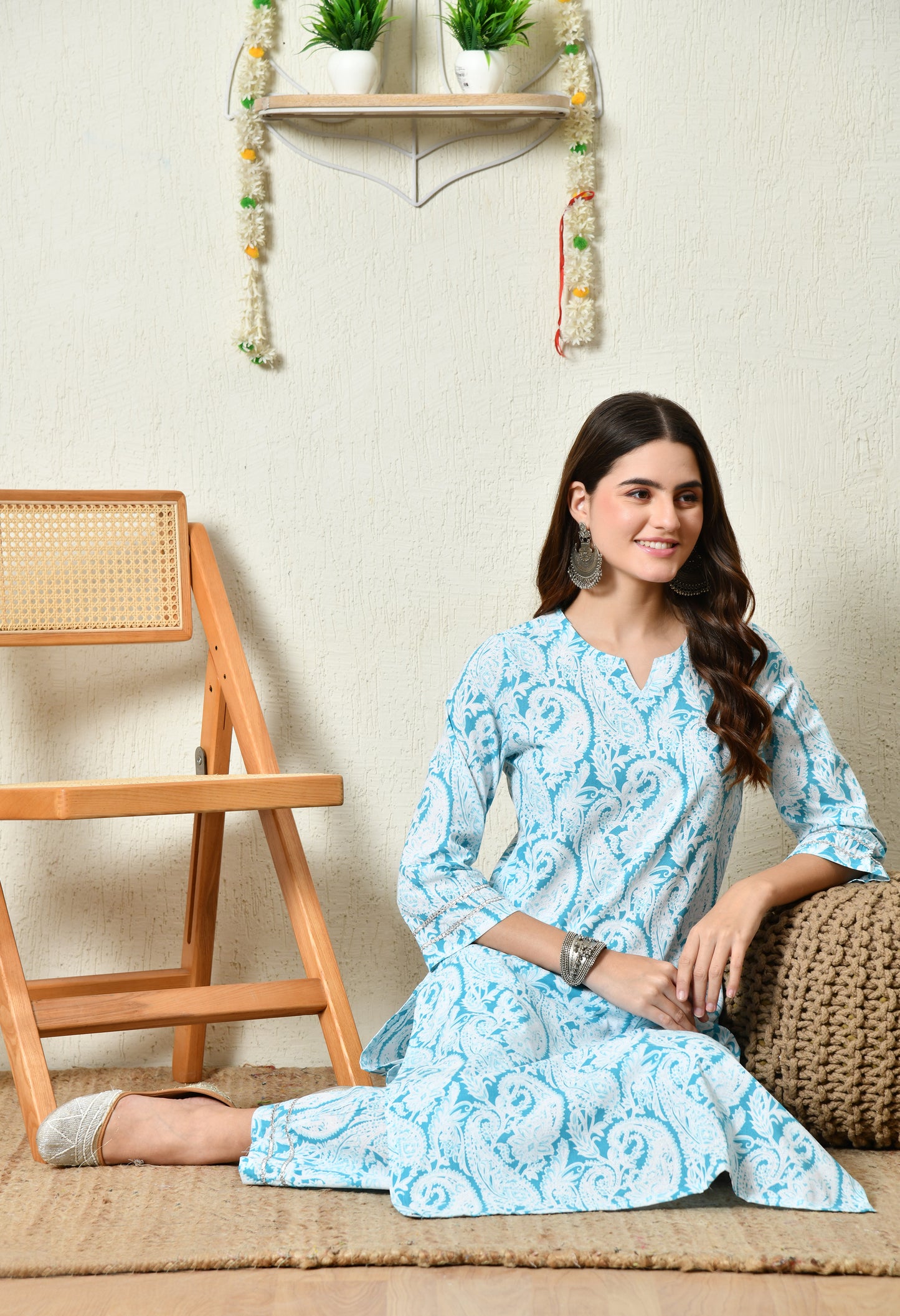 Blue Paisley Kurta Set