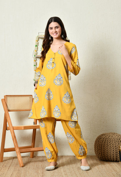 Amber Bloom Kurta Set