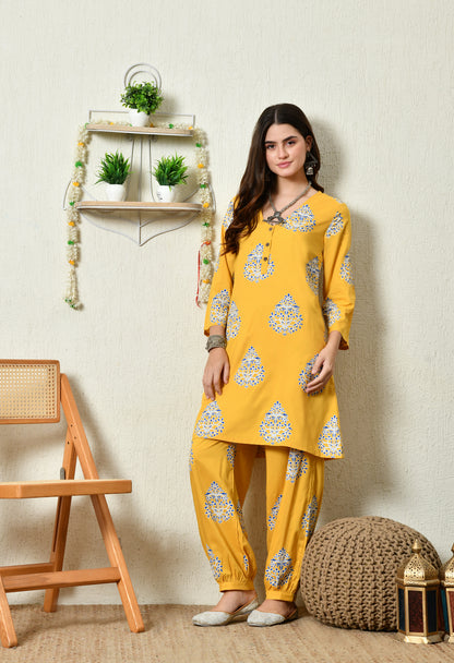 Amber Bloom Kurta Set