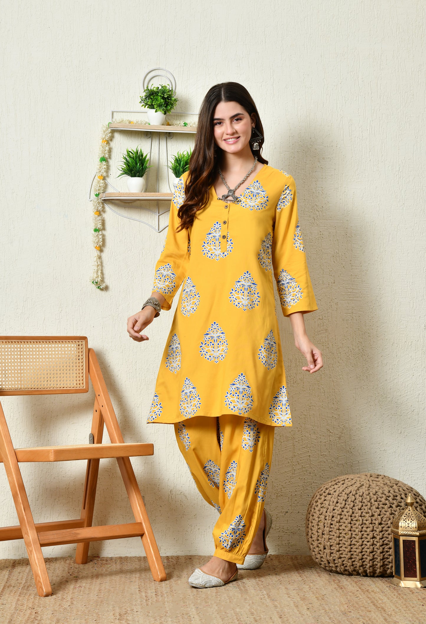 Amber Bloom Kurta Set